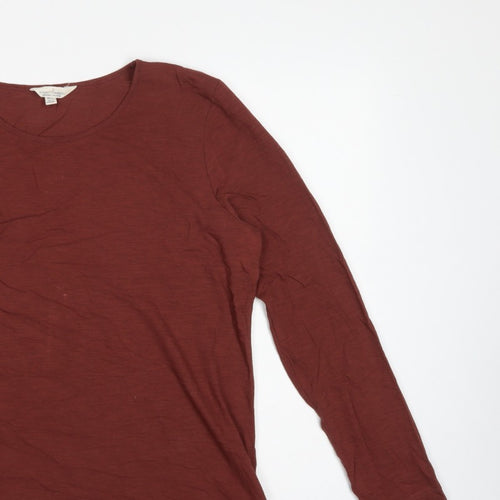 Seasalt Cornwall Women Brown UK 14 Basic Organic Cotton Scoop Neck Top