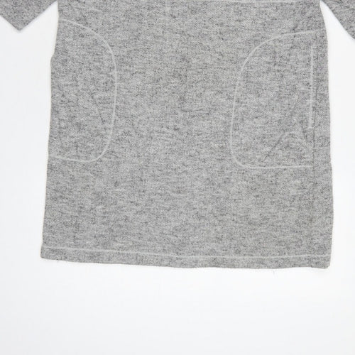 Max Studio Women Grey M Basic Short Sleeve Raglan Pocket T-Shirt