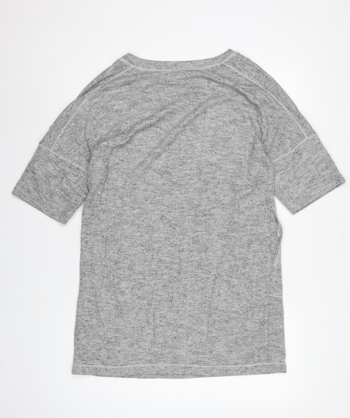 Max Studio Women Grey M Basic Short Sleeve Raglan Pocket T-Shirt