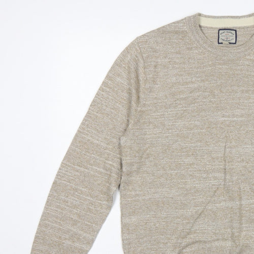 Next Supply Men’s Beige Marl Logo Crew Neck Knit Jumper Size M