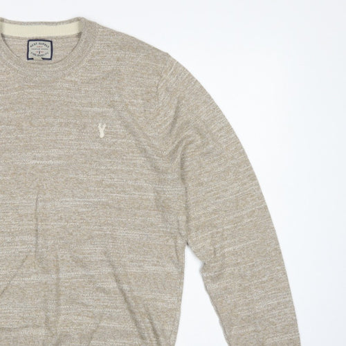 Next Supply Men’s Beige Marl Logo Crew Neck Knit Jumper Size M