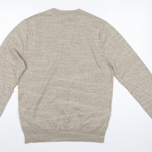 Next Supply Men’s Beige Marl Logo Crew Neck Knit Jumper Size M