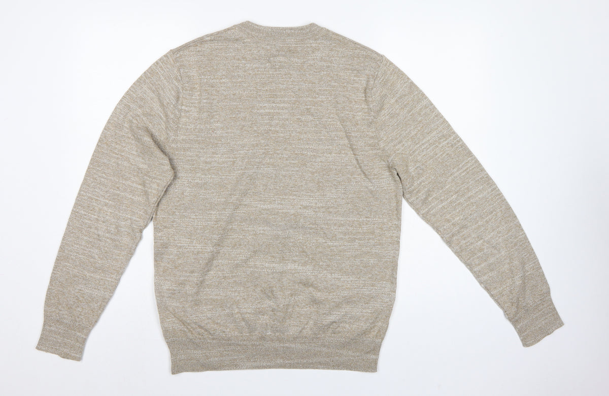 Next Supply Men’s Beige Marl Logo Crew Neck Knit Jumper Size M