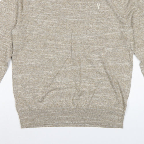 Next Supply Men’s Beige Marl Logo Crew Neck Knit Jumper Size M
