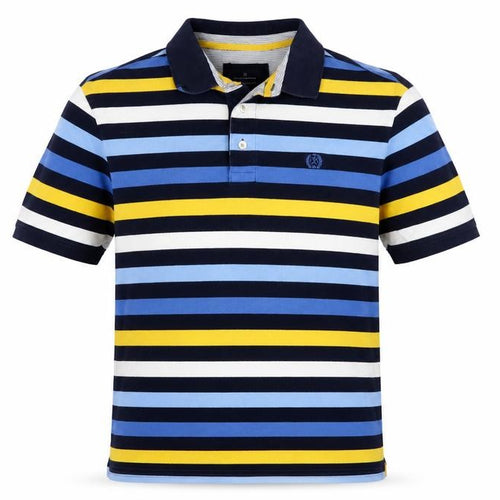 Marks and Spencer Men’s Multicoloured Striped Polo Shirt L Regular Fit