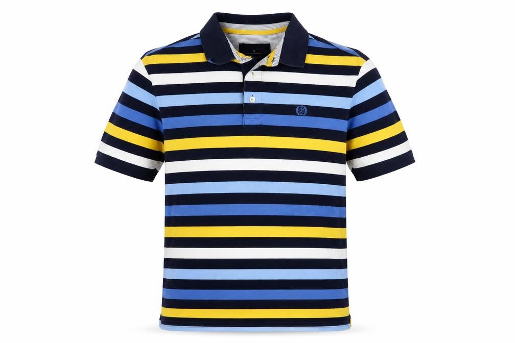 Marks and Spencer Men’s Multicoloured Striped Polo Shirt L Regular Fit