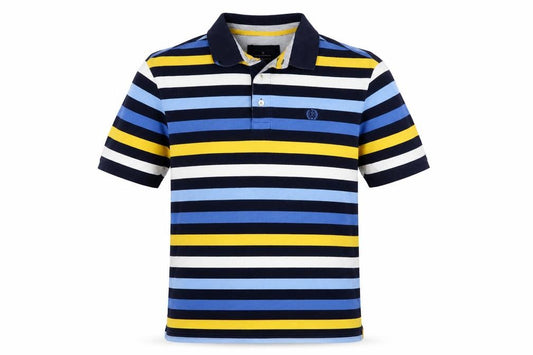 Marks and Spencer Men’s Multicoloured Striped Polo Shirt L Regular Fit