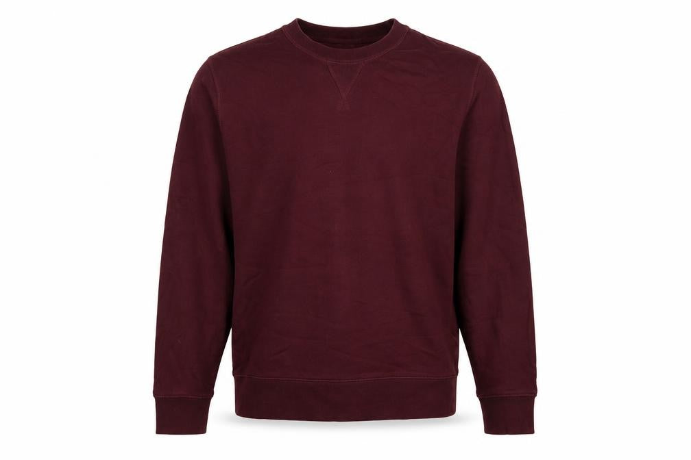 Front view of ARKET unisex adults red crew neck raglan pullover sweatshirt m