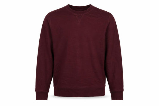 Front view of ARKET unisex adults red crew neck raglan pullover sweatshirt m