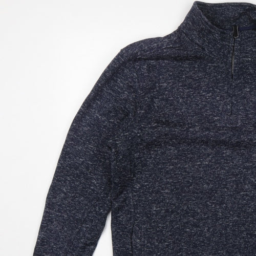 Dissident Men’s Blue XL 1/4 Zip High Neck Pullover Sweatshirt Pockets