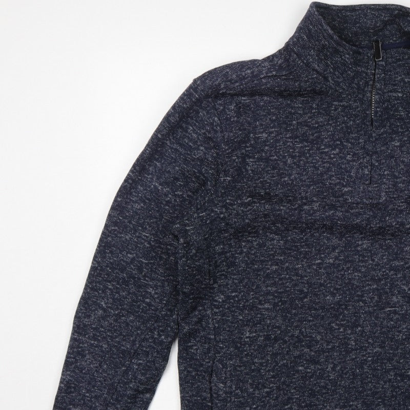 Dissident Men’s Blue XL 1/4 Zip High Neck Pullover Sweatshirt Pockets