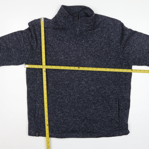 Dissident Men’s Blue XL 1/4 Zip High Neck Pullover Sweatshirt Pockets