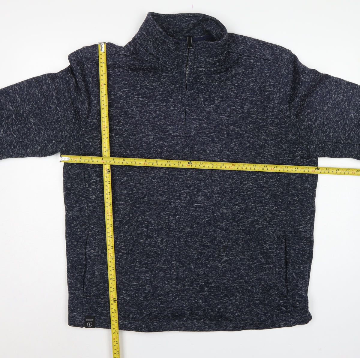 Dissident Men’s Blue XL 1/4 Zip High Neck Pullover Sweatshirt Pockets