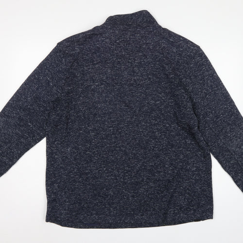 Dissident Men’s Blue XL 1/4 Zip High Neck Pullover Sweatshirt Pockets