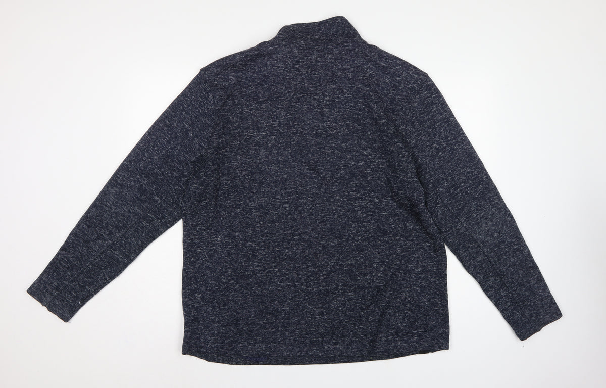 Dissident Men’s Blue XL 1/4 Zip High Neck Pullover Sweatshirt Pockets