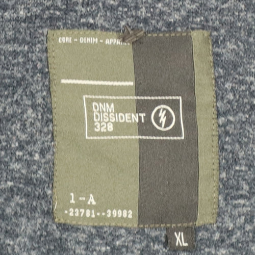 Dissident Men’s Blue XL 1/4 Zip High Neck Pullover Sweatshirt Pockets