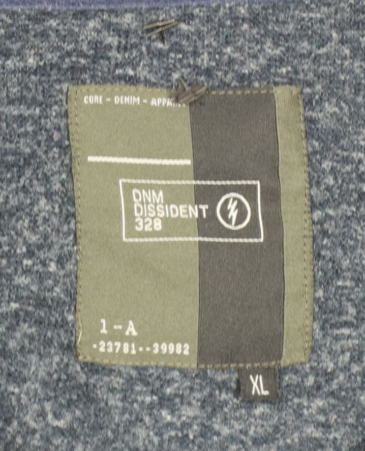 Dissident Men’s Blue XL 1/4 Zip High Neck Pullover Sweatshirt Pockets