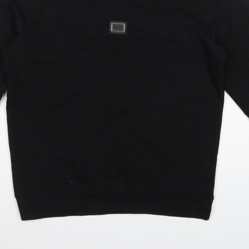 Rare Rabbit Women’s Black S Pullover Crew Neck Logo Sweatshirt