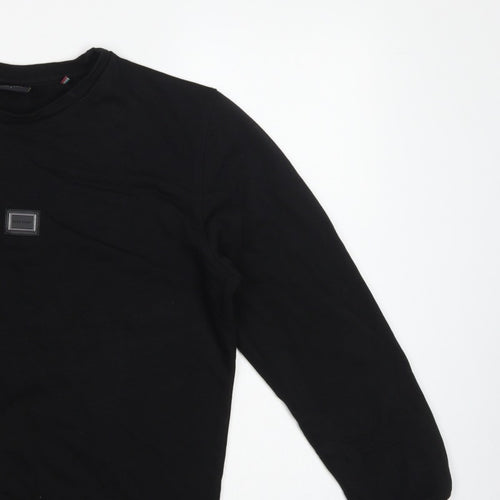 Rare Rabbit Women’s Black S Pullover Crew Neck Logo Sweatshirt