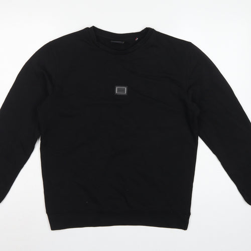 Rare Rabbit Women’s Black S Pullover Crew Neck Logo Sweatshirt