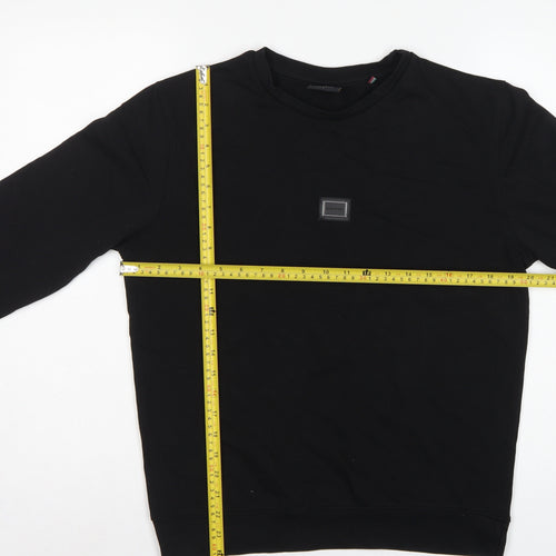 Rare Rabbit Women’s Black S Pullover Crew Neck Logo Sweatshirt