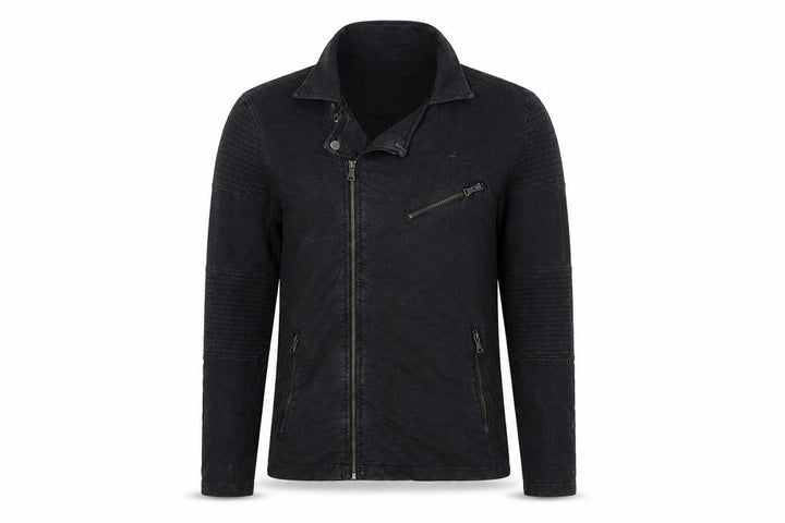 Urban Classics Men’s Black L Biker Jacket Cotton Zip Pockets