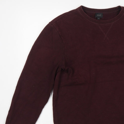 MVP Mens Red M Cotton Crew Neck Pullover Sweatshirt