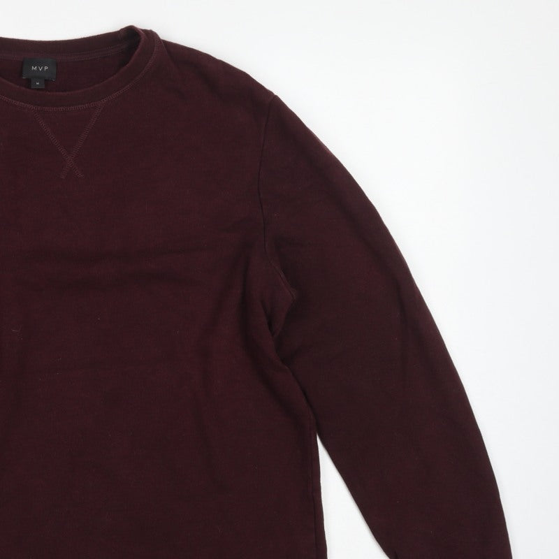 MVP Mens Red M Cotton Crew Neck Pullover Sweatshirt