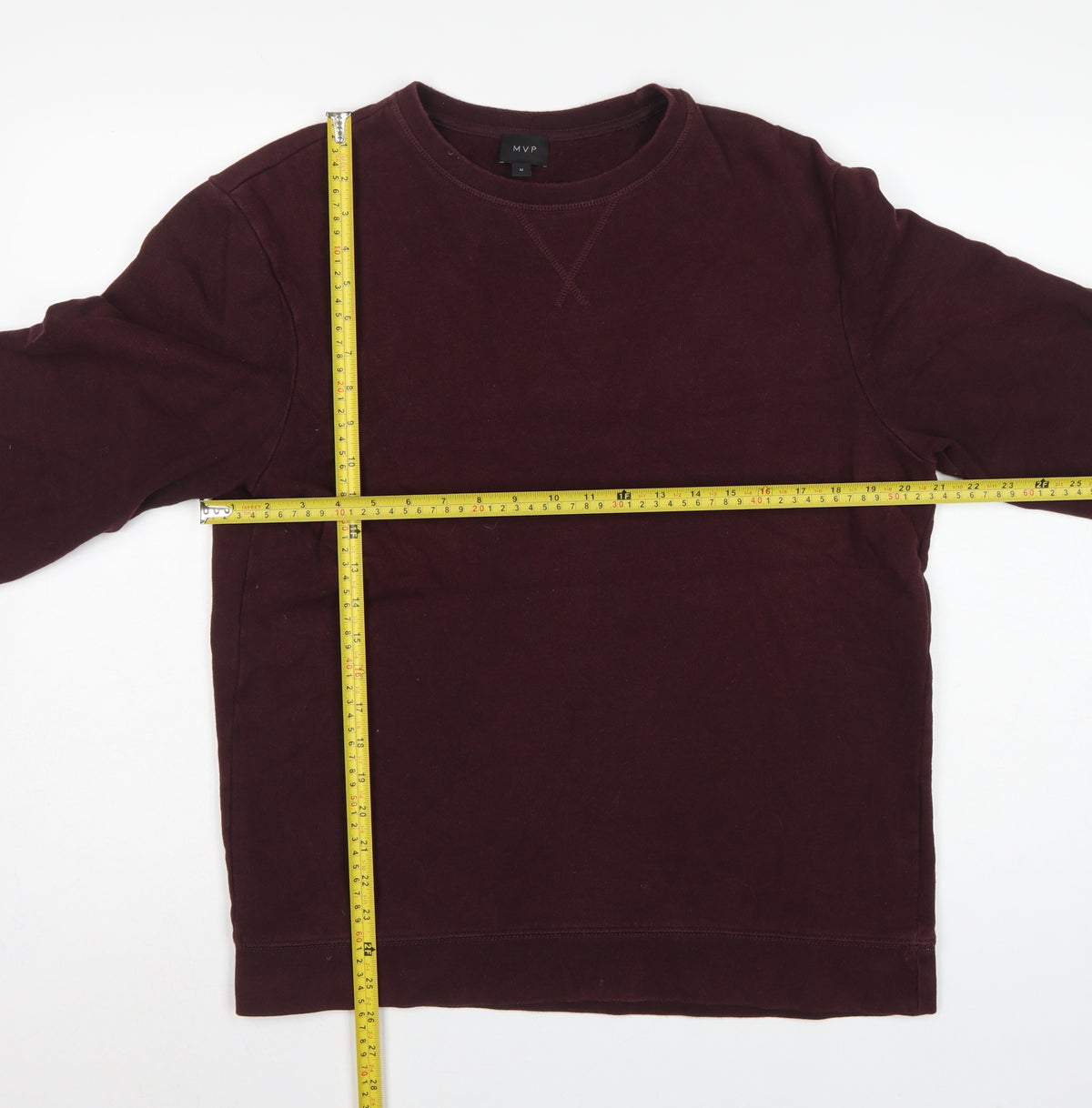 MVP Mens Red M Cotton Crew Neck Pullover Sweatshirt