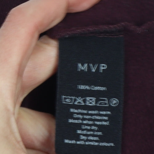 MVP Mens Red M Cotton Crew Neck Pullover Sweatshirt
