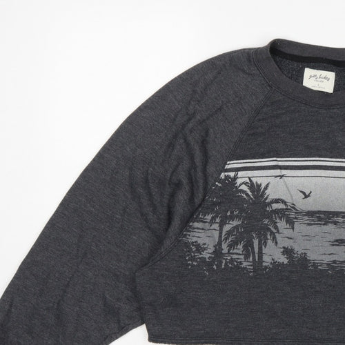 Gilly Hicks Women’s Grey S Cropped Crew Neck Beach Graphic Sweatshirt