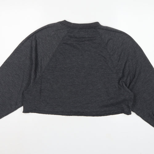 Gilly Hicks Women’s Grey S Cropped Crew Neck Beach Graphic Sweatshirt