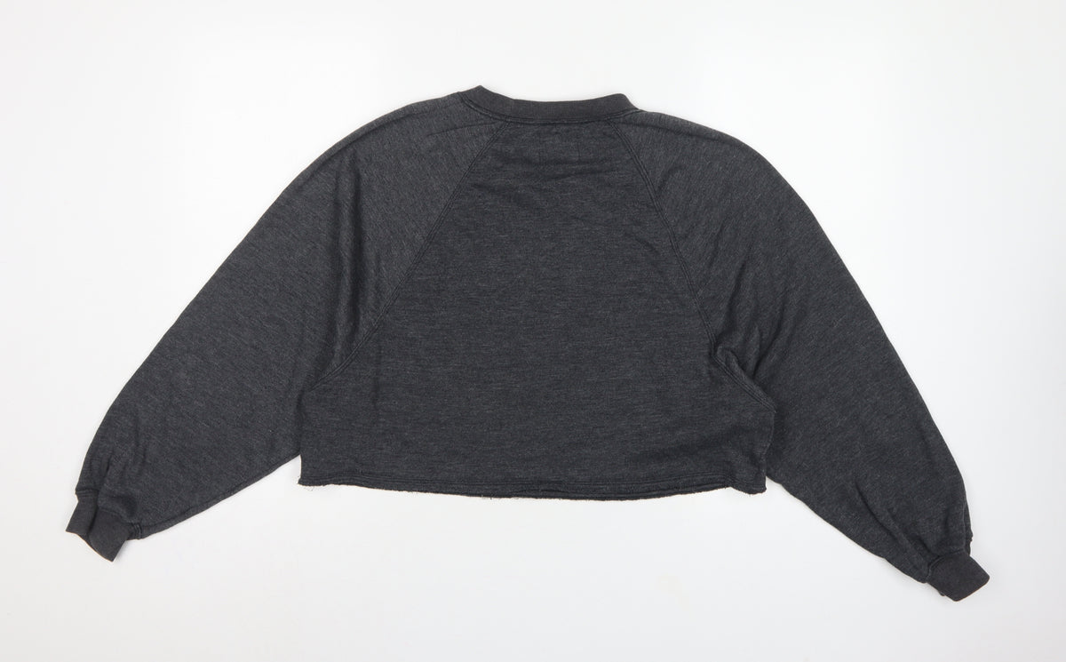 Gilly Hicks Women’s Grey S Cropped Crew Neck Beach Graphic Sweatshirt