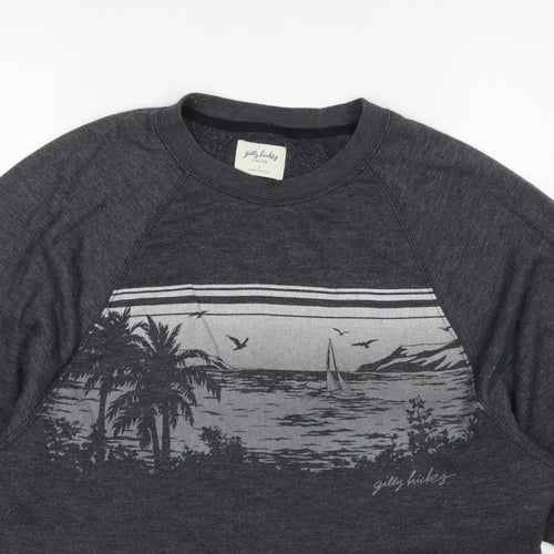 Gilly Hicks Women’s Grey S Cropped Crew Neck Beach Graphic Sweatshirt