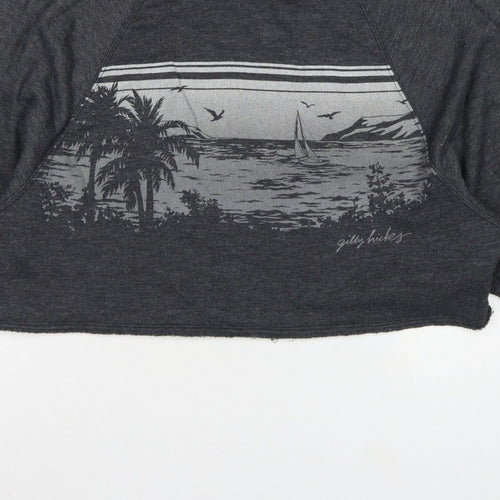 Gilly Hicks Women’s Grey S Cropped Crew Neck Beach Graphic Sweatshirt