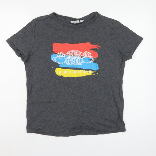 Friends Women’s Grey UK 12 Basic Graphic Short Sleeve T-Shirt