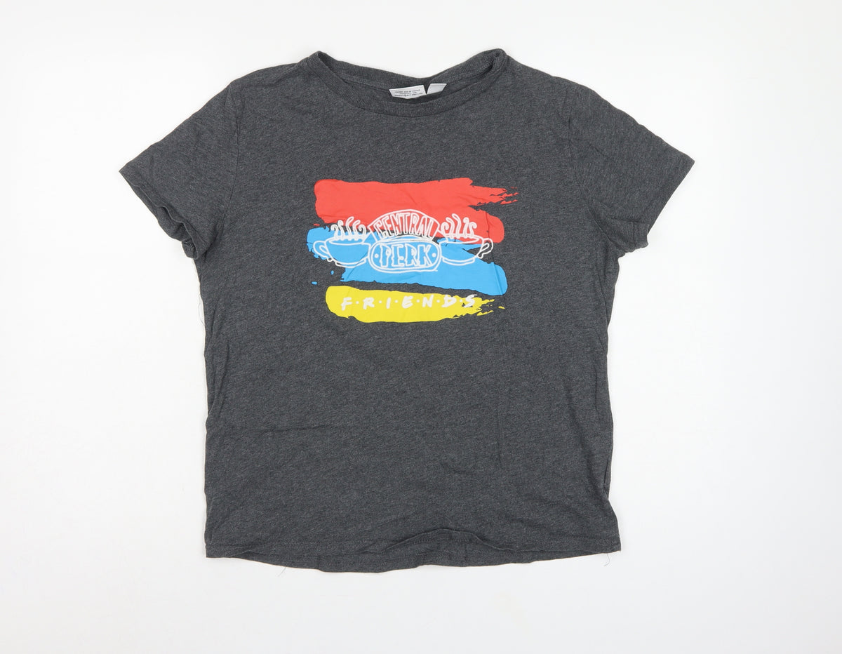 Friends Women’s Grey UK 12 Basic Graphic Short Sleeve T-Shirt