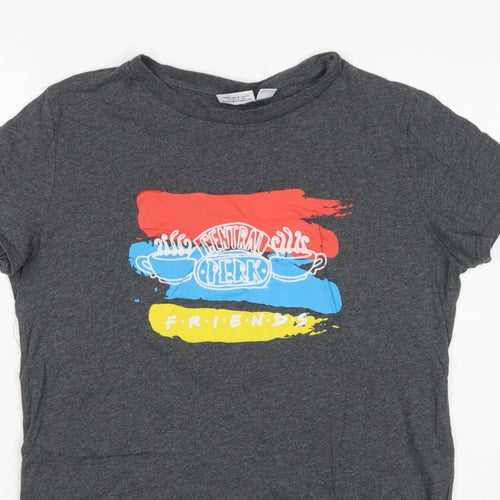 Friends Women’s Grey UK 12 Basic Graphic Short Sleeve T-Shirt
