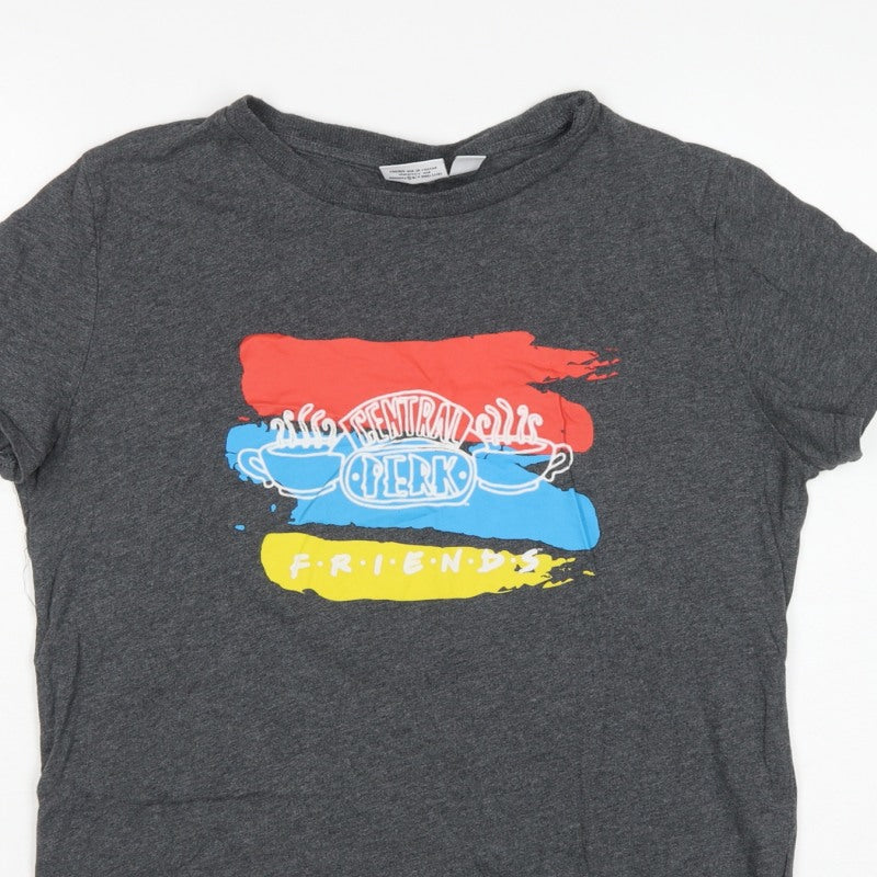Friends Women’s Grey UK 12 Basic Graphic Short Sleeve T-Shirt