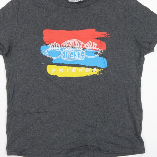 Friends Women’s Grey UK 12 Basic Graphic Short Sleeve T-Shirt