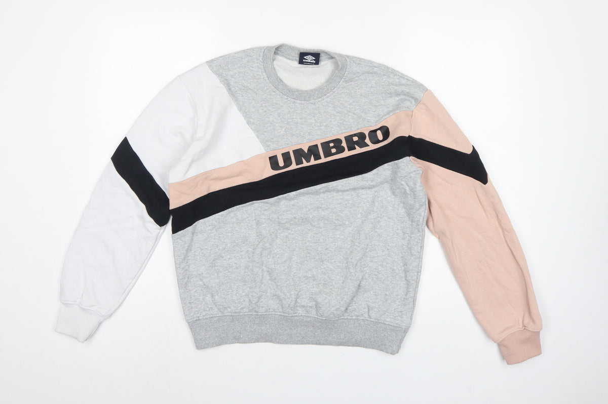 Back view of Umbro Women’s Multicoloured S Colourblock Logo Crew Sweatshirt