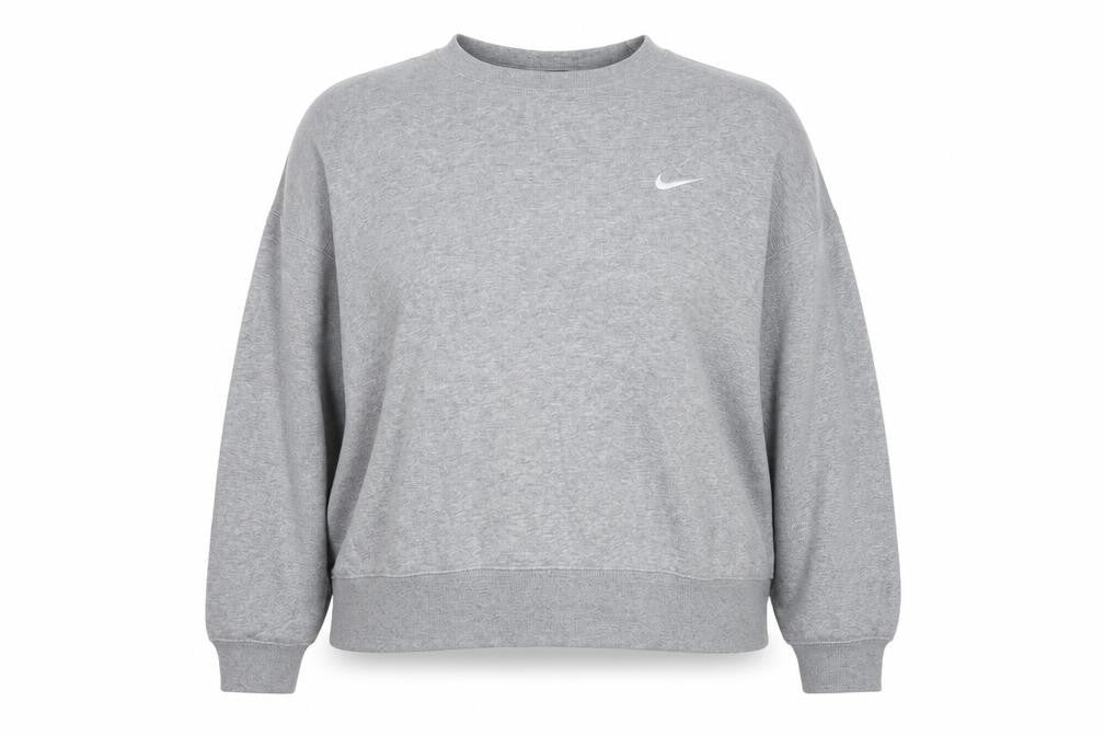 Front view of Nike Women’s Grey 2XL Pullover Crew Neck Logo Sweatshirt