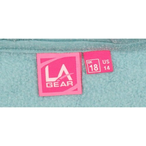 LA Gear Women’s Blue UK 18 Full Zip Hooded Fleece Hoodie Logo