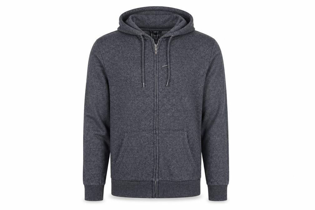 George Men's Blue S Full Zip Hooded Fleece Hoodie Drawstring Pockets