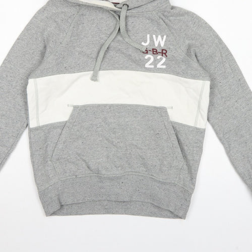 Jack Wills Women’s Grey UK 6 Pullover Hoodie Logo Colourblock