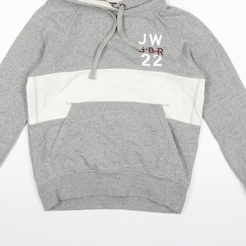 Jack Wills Women’s Grey UK 6 Pullover Hoodie Logo Colourblock