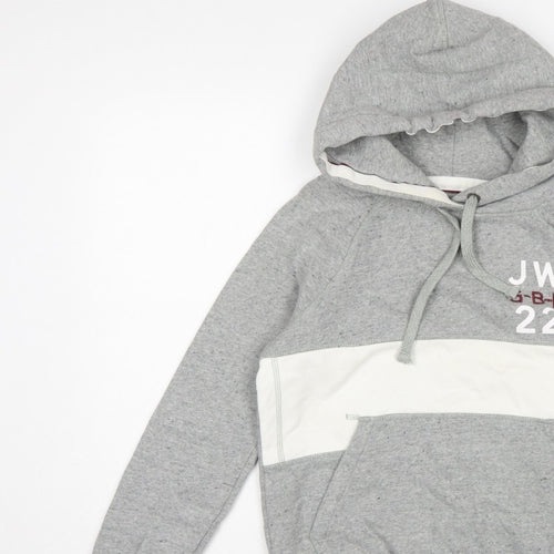 Jack Wills Women’s Grey UK 6 Pullover Hoodie Logo Colourblock
