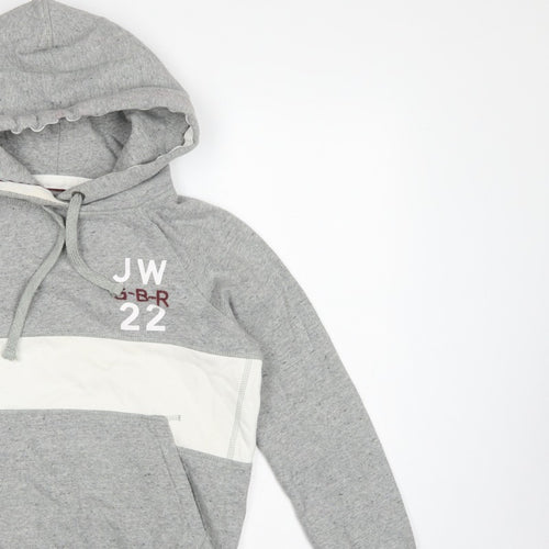 Jack Wills Women’s Grey UK 6 Pullover Hoodie Logo Colourblock