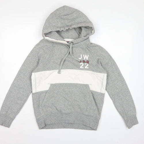 Jack Wills Women’s Grey UK 6 Pullover Hoodie Logo Colourblock