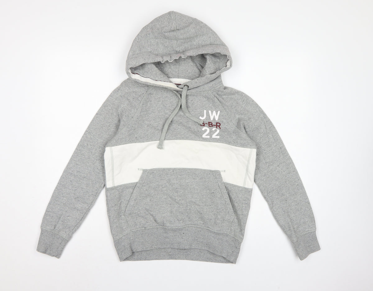 Jack Wills Women’s Grey UK 6 Pullover Hoodie Logo Colourblock